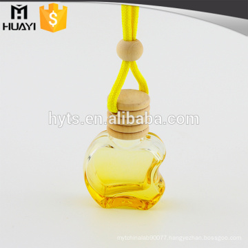 apple shape yellow painting process car diffuser glass bottle 10ml